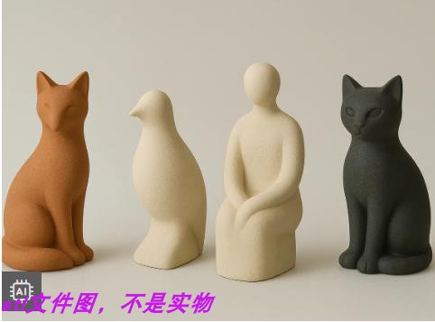 猫鸟狐狸鸽子人物动物一套装饰三维立体stl文件图3D打印模型素材