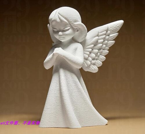 天使女孩祈祷人物摆件装饰三维立体图stl文件图3D打印模型素材