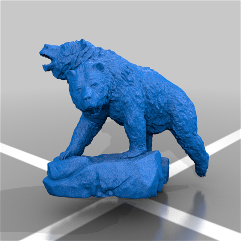 双头熊动物卡通装饰摆件三维立体stl文件雕刻机3D打印模型素材