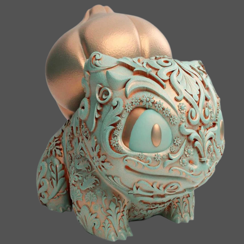 妙蛙种子浮雕花宝可梦神奇宝贝手办三维立体stl文件雕刻机3d打印