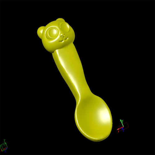 熊猫勺动物卡通三维立体图圆雕图纸stl文件雕刻机3D打印模型素材