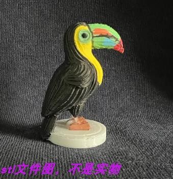 巨嘴鸟大鸟类动物装饰三维机雕立体圆雕图stl文件雕刻3D打印模型