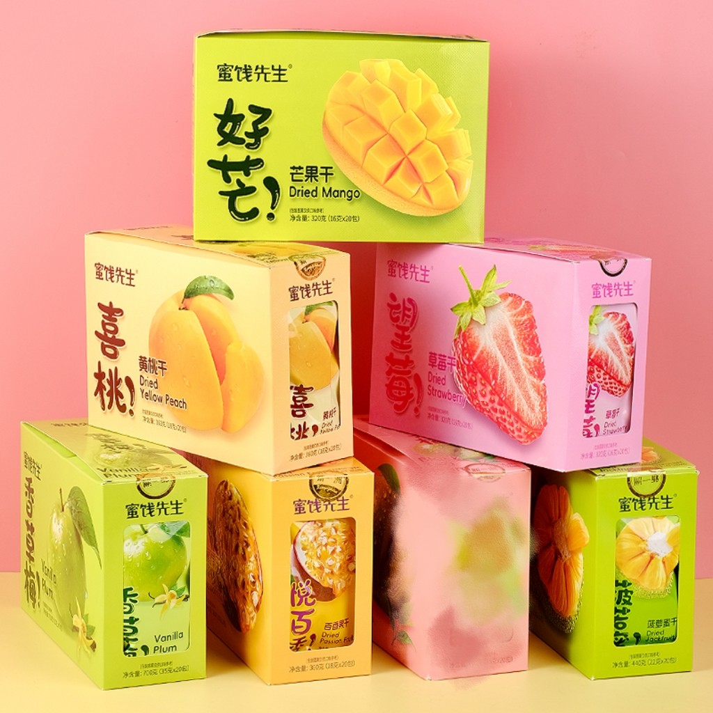 蜜饯先生芒果草莓菠萝蜜百香果果干果脯组合独立小包零食开袋即食