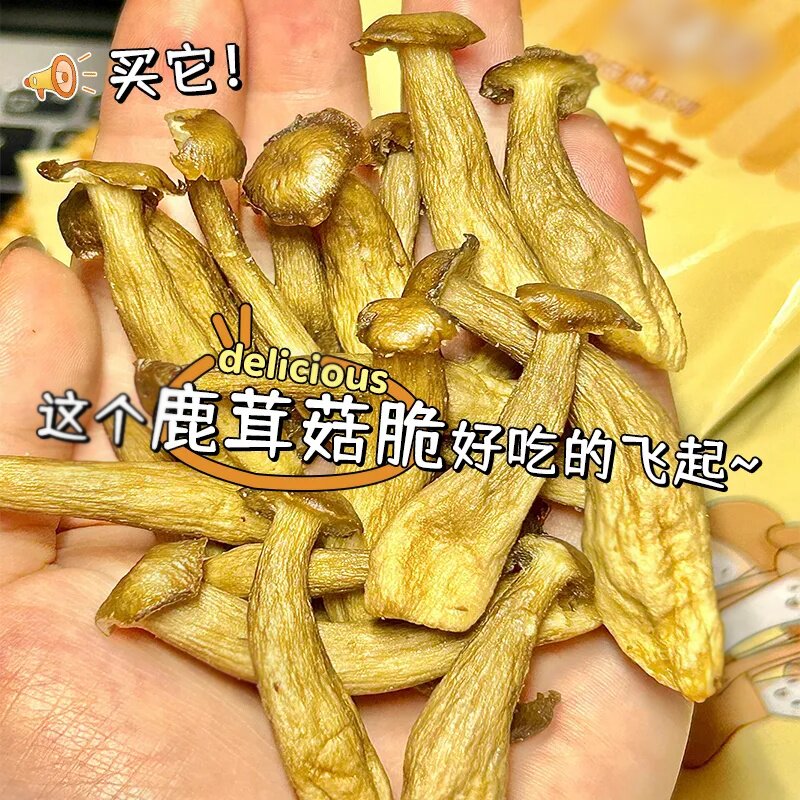 【好吃】即食鹿茸菇脆黑松露味椒盐味酥脆素食美味开袋即食解馋零