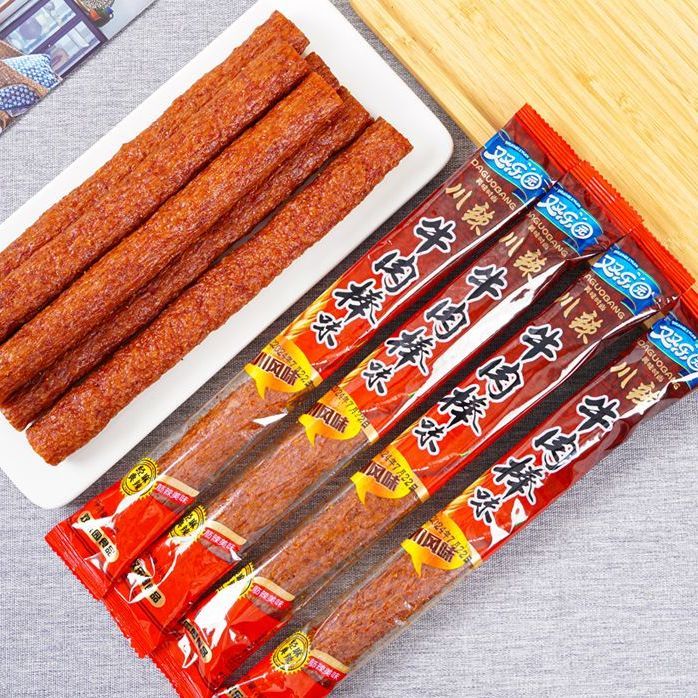 双乐园川辣牛肉棒味素食小面筋辣条儿时经典麻辣休闲零食香辣棒