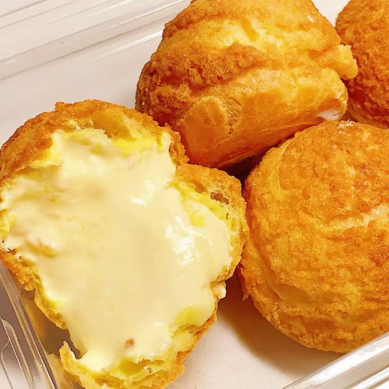 冰淇淋泡芙蛋糕爆浆蛋糕营养早餐面包夹心爆浆面包