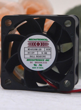 MECHATRONICS 12V 0.14A MD4028M12B 4028 交换机电源4cm静音风扇