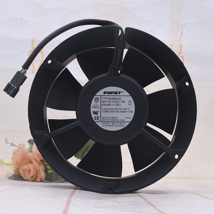 papst TYP 6248N/22 48V 375mA 18W 17cm 全圆形 网络电信风扇