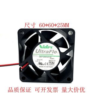 6cm机床机箱电源 散热风扇 U60T12MS1A7 6025 12V Nidec 0.21A