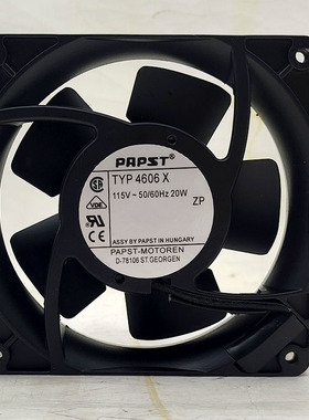 德国PAPST TYP 4606 X  115V 20W 12038全金属耐高温散热风扇