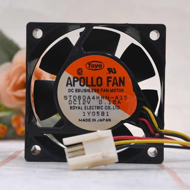 TOYO APOLLO FAN 12V0.16A STD60A4HHN-A15 6025 6CM停转告警风扇