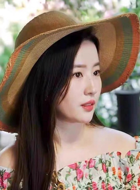 刘亦菲同款夏季大檐防晒草帽女