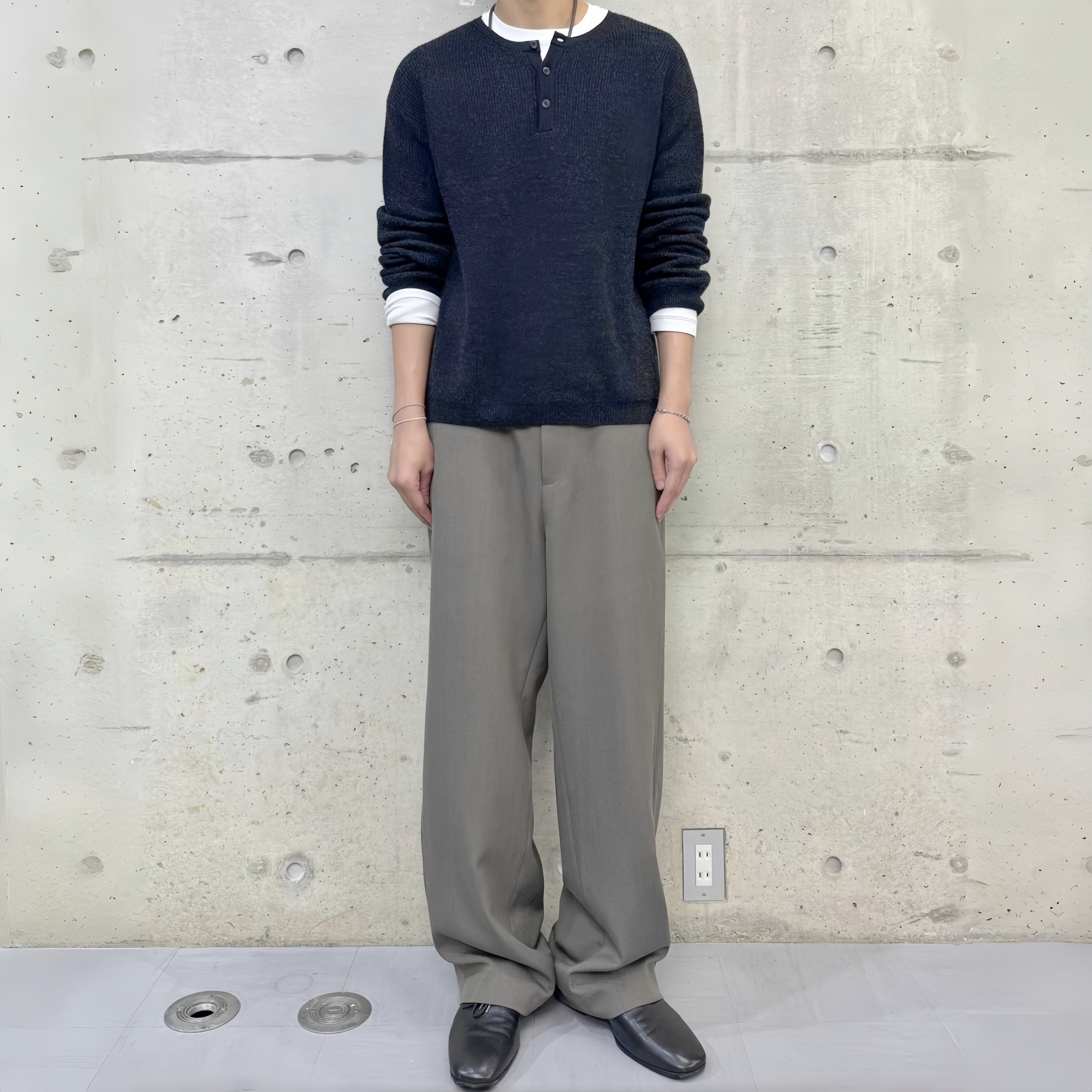 thumbnail for Vujade011-OtisWool Straight Leg Casual Versatile Pants Drape Loose Fashion Solid Color Simple Trousers Trendy