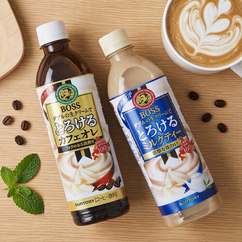 日本三得利craft BOSS浓厚牛奶味红茶饮料奶茶/牛奶拿铁咖啡500ml