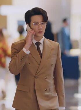 檀健次同款修身新郎西装套装