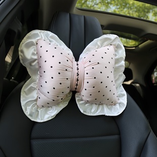 荷叶边汽车头枕简约高级感护颈枕女车用座椅头靠车载四季 法式 通用