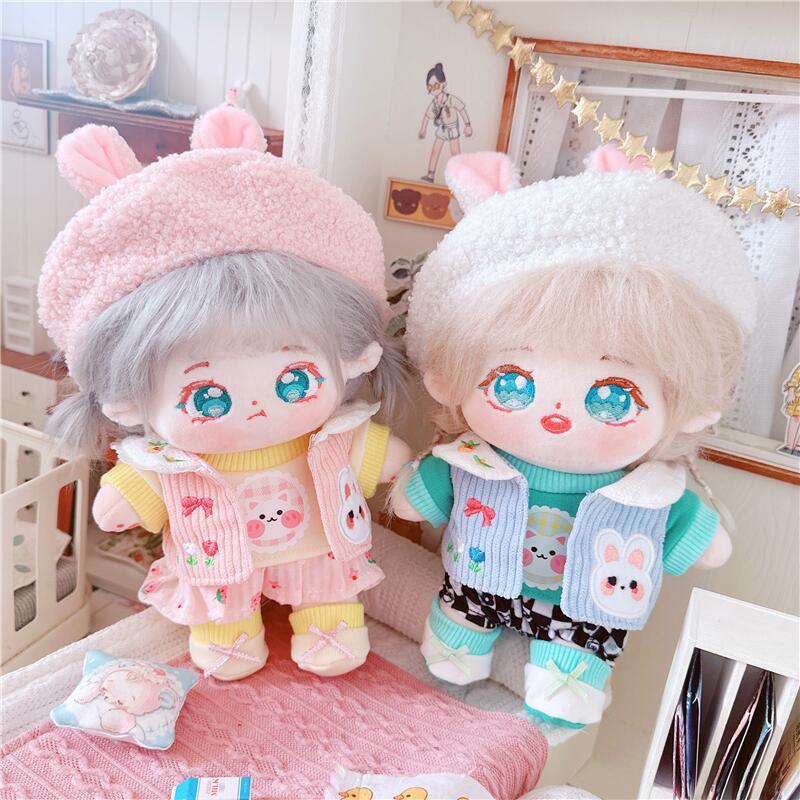 棉花娃娃20cm厘米娃衣服明星公仔正常体胖胖体裸娃马卡龙之恋情侣