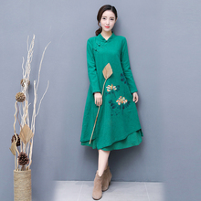 茶人服棉麻文艺禅意禅修佛系连衣裙1