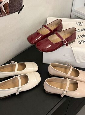 红色单鞋女夏天配裙子内增高小皮鞋温柔晚晚风法式玛丽珍鞋5529