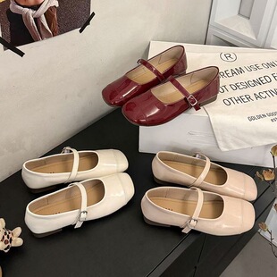 红色单鞋女夏天配裙子内增高小皮鞋温柔晚晚风法式玛丽珍鞋5529