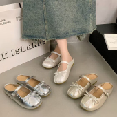 外穿蝴蝶结浅口小香风仙女配裙子2920 时尚 温柔风懒人半拖鞋 女夏季