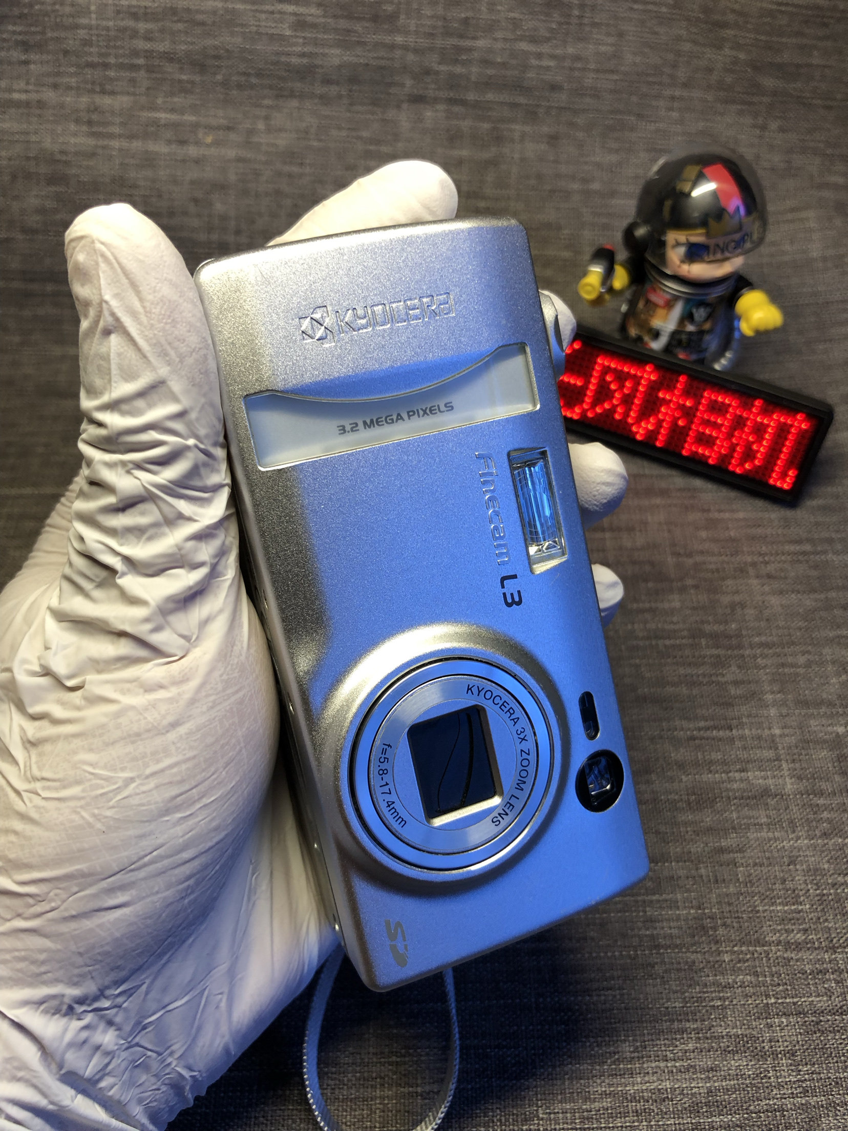 kyocera京瓷finecam L3金属外壳ccd数码相机功能好成像白皙复古