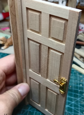 DollHouse娃娃屋BJD微缩模型OB11DIY迷你门窗素胚材料配件原木色