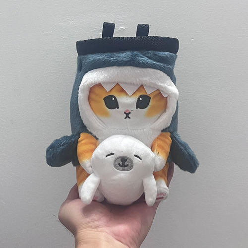 鲨鱼猫抱玩偶户外攀岩粉袋攀岩镁粉袋射箭撒放袋