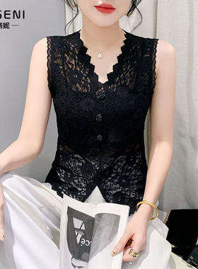 高级感蕾丝吊带背心女