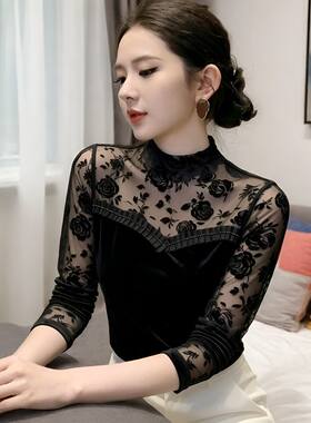 半高领丝绒打底衫女内搭秋季2026新款修身显瘦长袖内搭小衫上衣