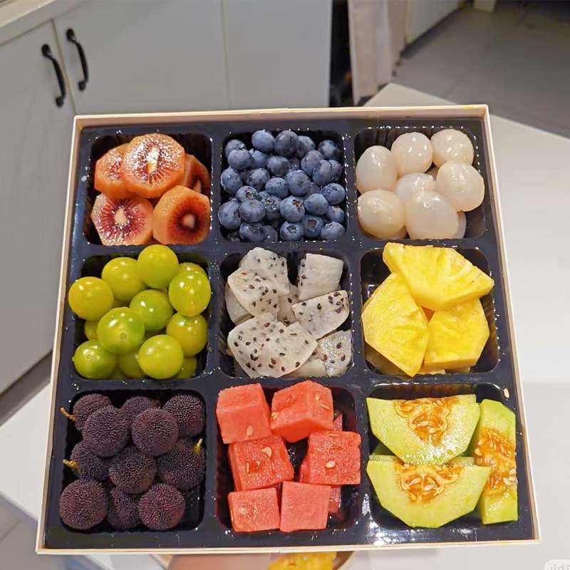 网红九宫格水果果切包装盒