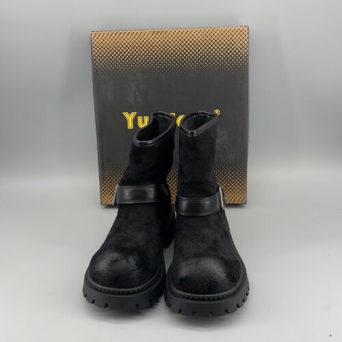月芽儿品牌正品断码时尚加绒厚底女靴G-33