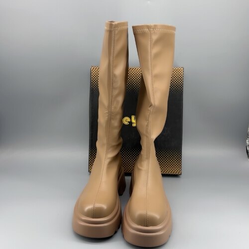 月芽儿品牌正品撤柜时尚断码厚底长筒靴D-43