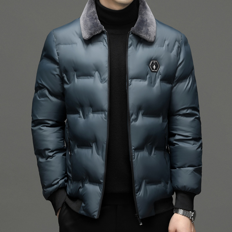 冬季加绒加厚棉服外套男2025新款翻领防风夹克棉衣冬装中年爸爸