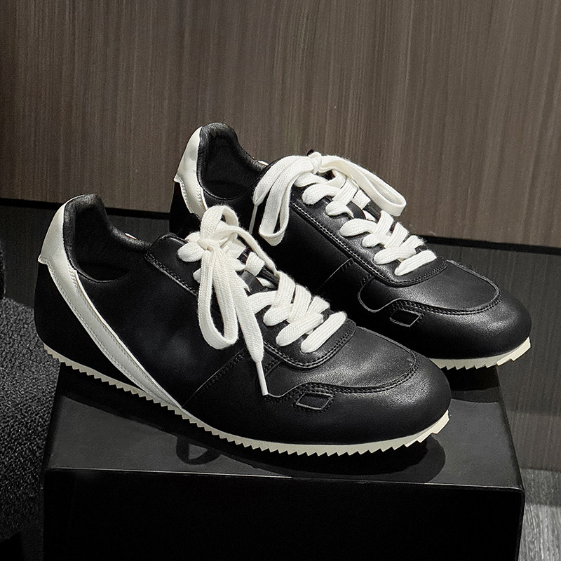 2026春季新款小众赛车鞋男鞋休闲薄底德训鞋舒适皮面百搭小白鞋子,流行男鞋,德训鞋,淘宝优惠券,粉丝福利购,淘宝优惠卷