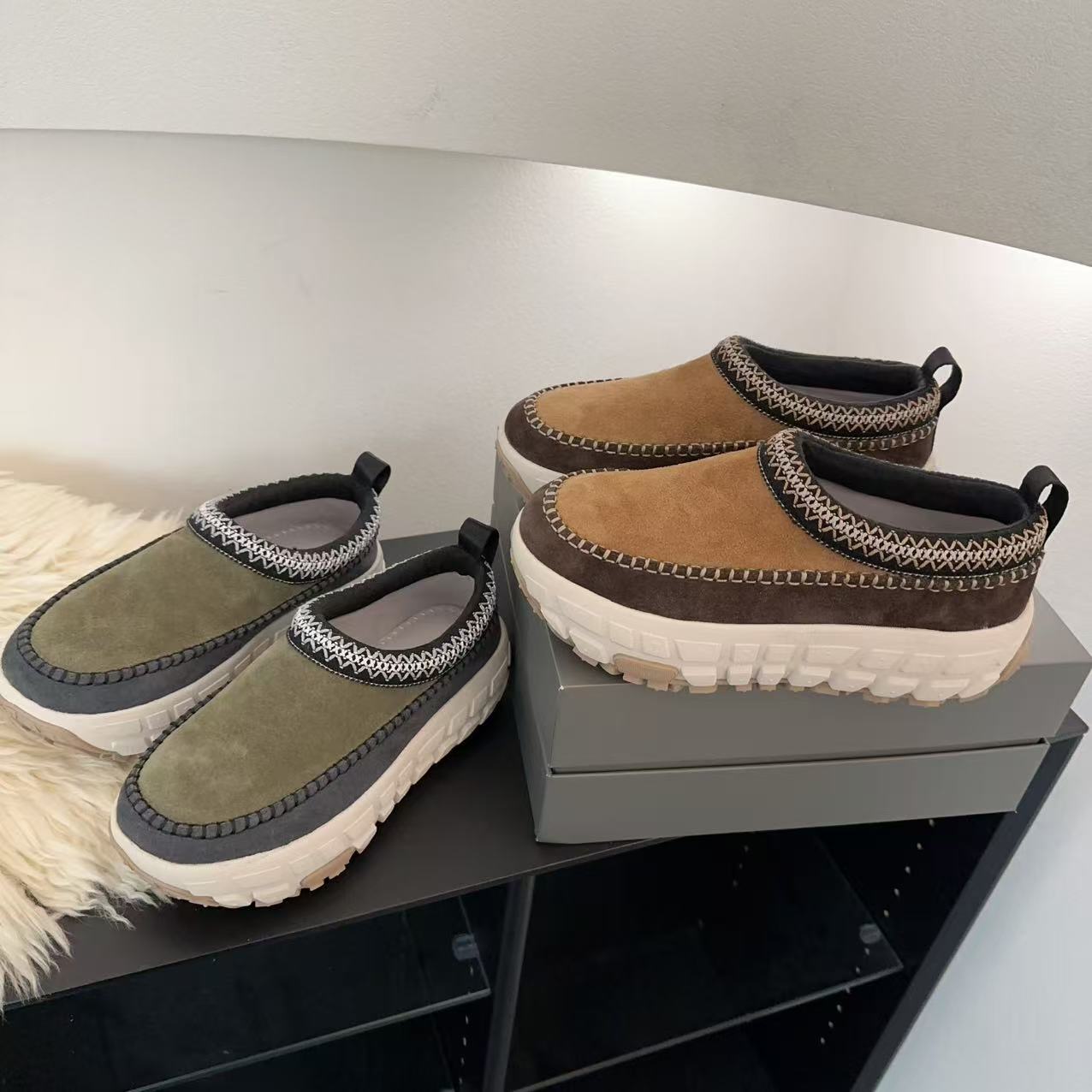 素陌新款轮胎鞋厚底增高休闲鞋一脚登乐福鞋女松糕鞋民族风1217