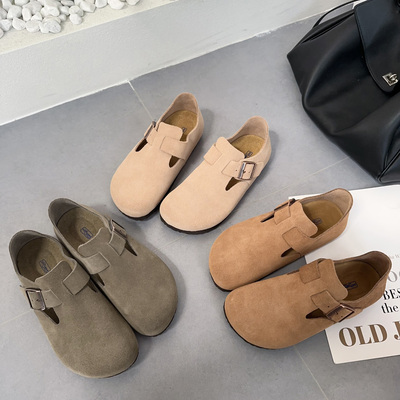 素陌真皮勃肯鞋全包复古休闲厚底