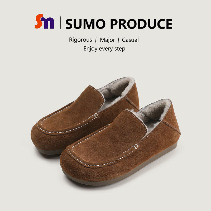 素陌冬季羊皮毛一体乐福鞋一脚蹬保暖豆豆鞋两穿包子鞋百搭11069,女鞋,乐福鞋（豆豆鞋）,淘宝优惠券,粉丝福利购,淘宝优惠卷