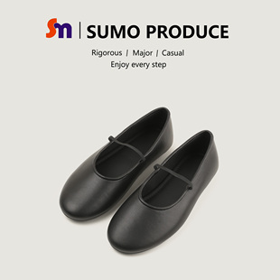 飘鞋 女法式 软底真皮512 圆头平底浅口单鞋 素陌羊皮一字带芭蕾舞鞋