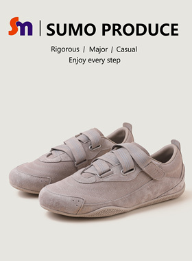 素陌秋季新款城市机能芭蕾风休闲鞋女真皮平底鞋魔术贴德训鞋3623