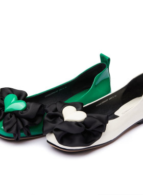 西村名物（微瑕）商场同款奶奶鞋女真皮舒适蝴蝶结休闲单鞋19261