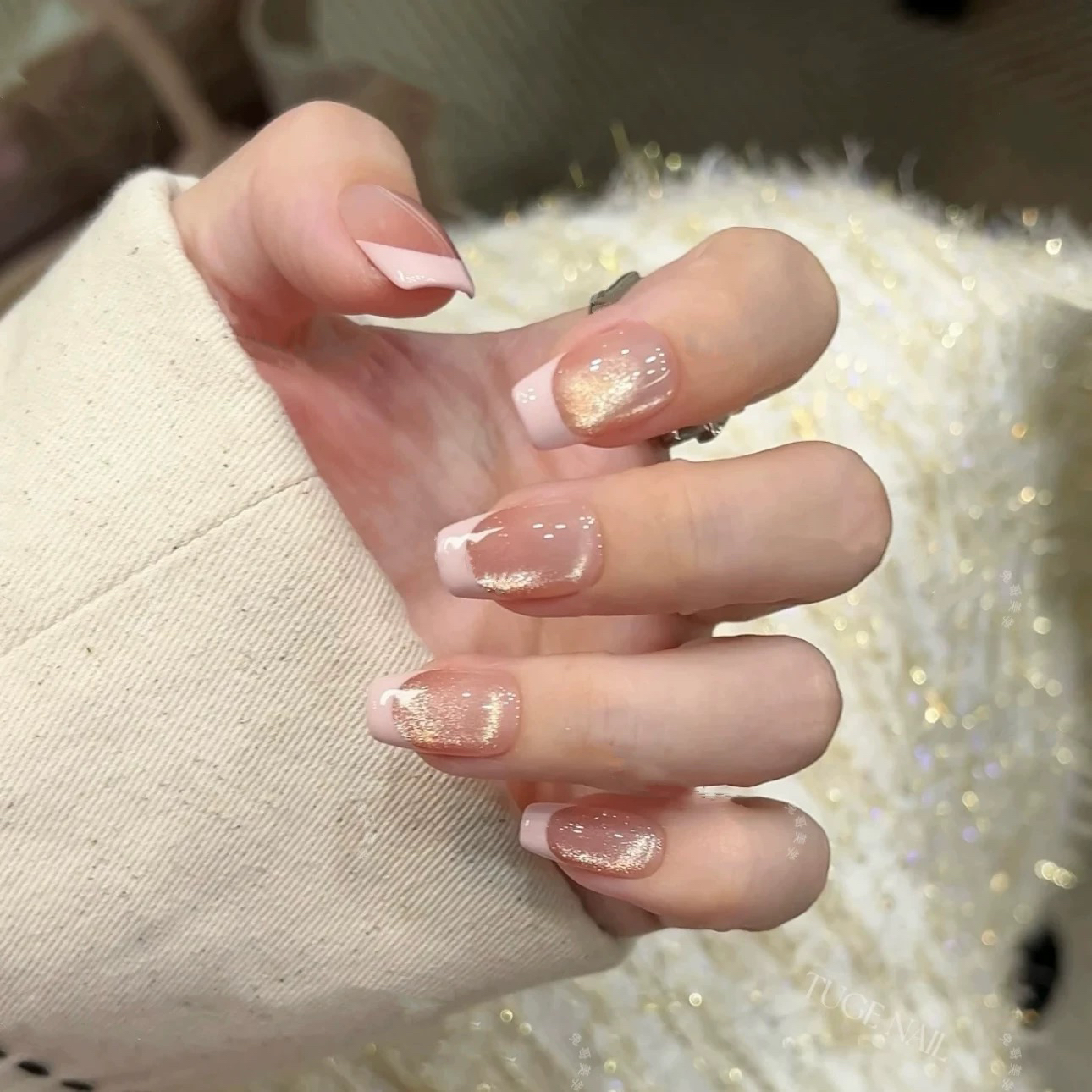 【桃桃芝士】纯手工穿戴甲定制甲片中长椭圆指甲贴片甜美穿戴甲片