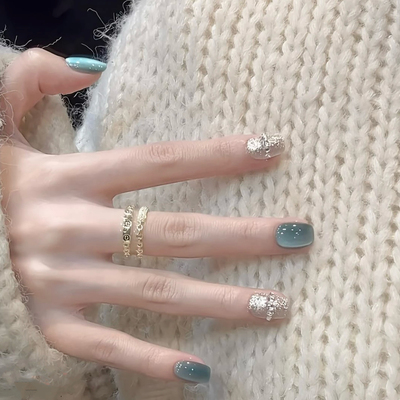 【海洋之星】纯手工穿戴甲猫眼新款简约美甲贴片裸色高级秋冬西柚