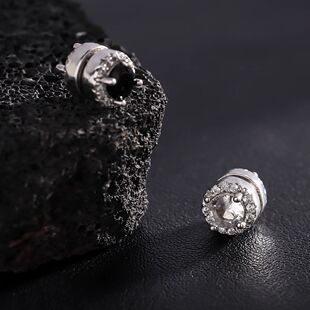 铜合金耳饰 高级感无耳洞磁吸耳夹男小众设计耳钉镶嵌耳饰