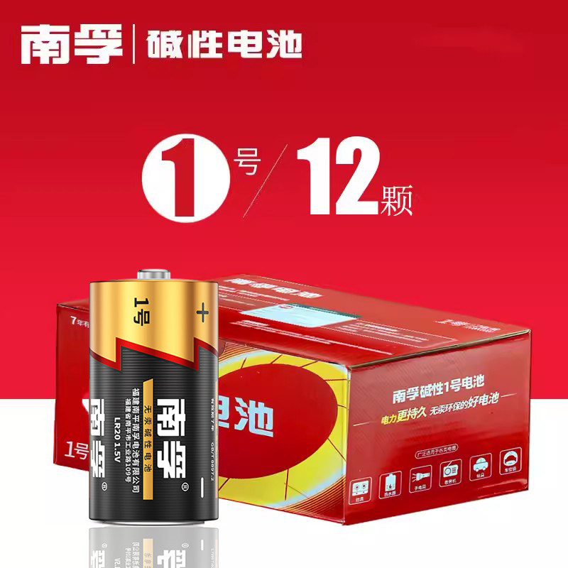 南孚LR20大一号D型碱性耐用电池1.5V燃气灶热水器1号发那科机器人