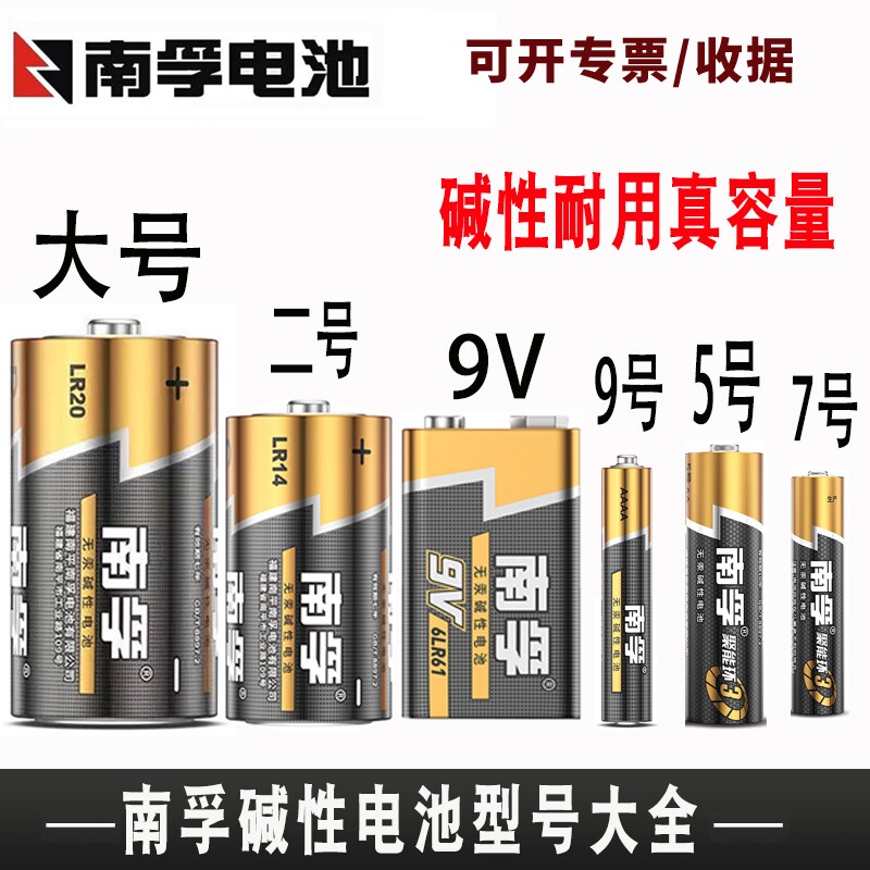 南孚碱性电池1号大号2号二号9V方形9号AAAA5号五号七号电池大全_虎窝淘