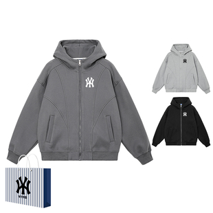 奥莱联名美式复古连帽开衫卫衣男士春秋季新款宽松休闲百搭外套