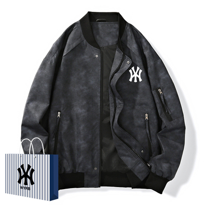 奥莱联名复古棒球领夹克外套男士春秋季2025新款时尚百搭休闲上衣