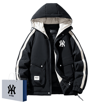 新款连帽羽绒服男保暖加大码