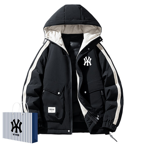 新款连帽羽绒服男保暖加大码